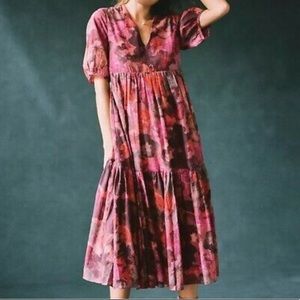 NWT Anthro Samant Chauhan Clemencia Tiered Maxi